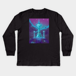 Pixel art alien world Kids Long Sleeve T-Shirt